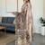 beige kalamkari hand printed with beautiful hand crafted katha work saree