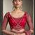 Red floral embroidered poly chiffon designer saree