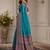 teal woven design zari silk blend handloom block print saree