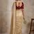 Gold floral embroidered pure chiffon tussar saree