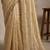 Gold floral embroidered pure chiffon tussar saree