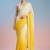 yellow embroidered work georgette unstitched blouse piece & sarees