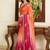 multicolor ethnic motifs embroidered satin saree