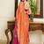 multicolor ethnic motifs embroidered satin saree