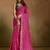 Pink leheriya embroidered poly chiffon designer leheriya saree