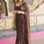 Brown embellished sequinned poly georgette designer saree