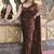 Brown embellished sequinned poly georgette designer saree