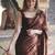 Brown embellished sequinned poly georgette designer saree