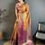 gold woven design zari silk blend kanjeevaram saree