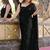 Black sequinned poly georgette designer saree