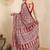 Red ethnic motifs block print ready to wear saree