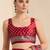 Red ethnic motifs block print ready to wear saree