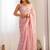 pink embellished sequinned silk blend designer saree
