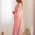 pink embellished sequinned silk blend designer saree