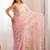 pink embellished sequinned silk blend designer saree