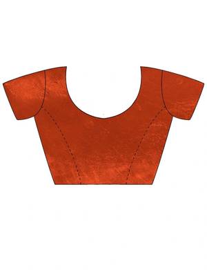 rust embellished embroidered satin designer saree 4