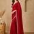 Red floral embroidered poly georgette designer dabu saree