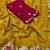 Yellow floral embroidered poly georgette heavy work saree