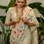 Cream floral printed tissue jamdani saree