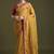 Mustard floral embroidered tissue designer saree