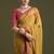 Mustard floral embroidered tissue designer saree