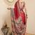 maroon kalamkari block print ready to wear saree