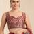 maroon kalamkari block print ready to wear saree