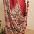 maroon kalamkari block print ready to wear saree