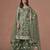 Olive Green Embroidered Designer Semi Stitched Sharara Suit