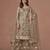 Light Taupe Grey Embroidered Designer Semi Stiched Sharara Suit