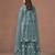 Dusty Teal Blue Embroidered Designer Sharara Suit