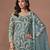 Dusty Teal Blue Embroidered Designer Sharara Suit