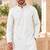 Classic cream linen kurta pyjama set with delicate embroidery
