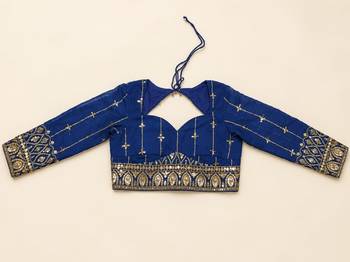 royal blue net thread sequin lehenga choli set 4