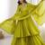 Stunning Olive Green Embroidered Chinon Mehendi Wear Palazzo Suit