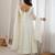 Alluring White Mirror Laced Chanderi Festive Wear Anarkali Suit