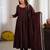 Spectacular Dark Brown Mirror Laced Chanderi Festive Wear Anarkali Suit
