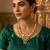 Red kundan polki necklace set with meenakari accents and drop earrings