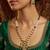Green meenakari long necklace set with oval pendant and teardrop earrings