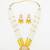 Yellow beaded kundan long necklace set with chandbali-style earrings