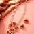 Gold plated pendant pearl necklace set with crystal stone earrings