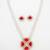 Gold plated pendant pearl necklace set with crystal stone earrings