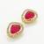 Gold plated pendant pearl necklace set with crystal stone earrings