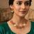Gold plated pink floral kundan necklace set with pearl drops