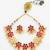 Gold plated pink floral kundan necklace set with pearl drops