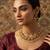 Multi-color kundan gold plated choker necklace with pearl hangings