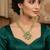 Green enamel meenakari and kundan gold plated necklace set