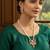 Gold plated multi-stone pearl string necklace set with pendant