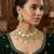 Gold plated mint green hexagonal choker necklace set