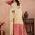off white golden zari work banarasi traditional saree with contrast blouse